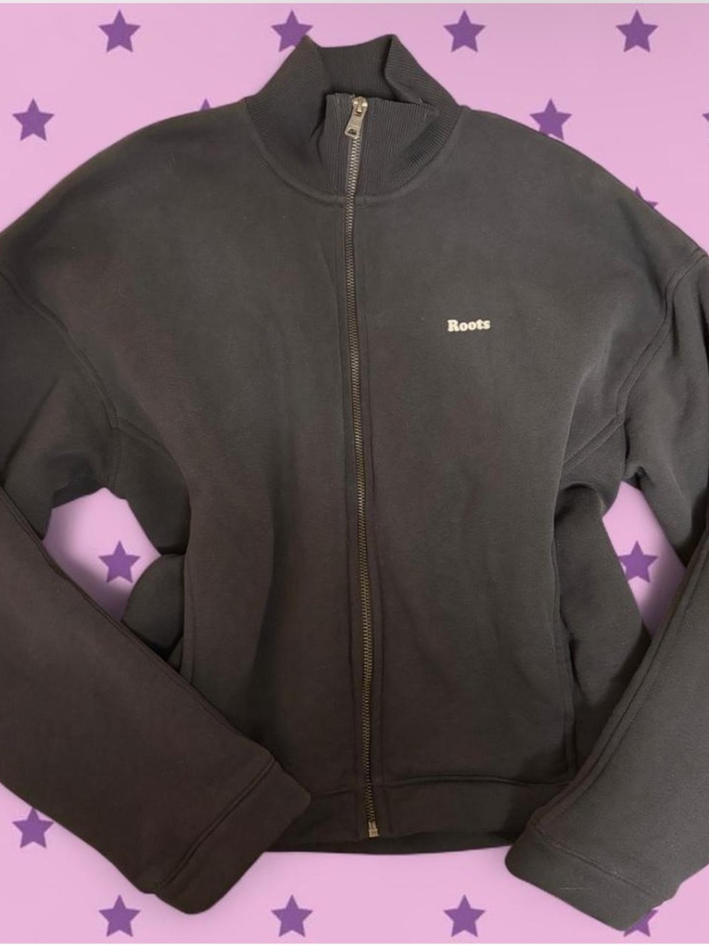 Roots Black Full-Zip Bomber Jacket